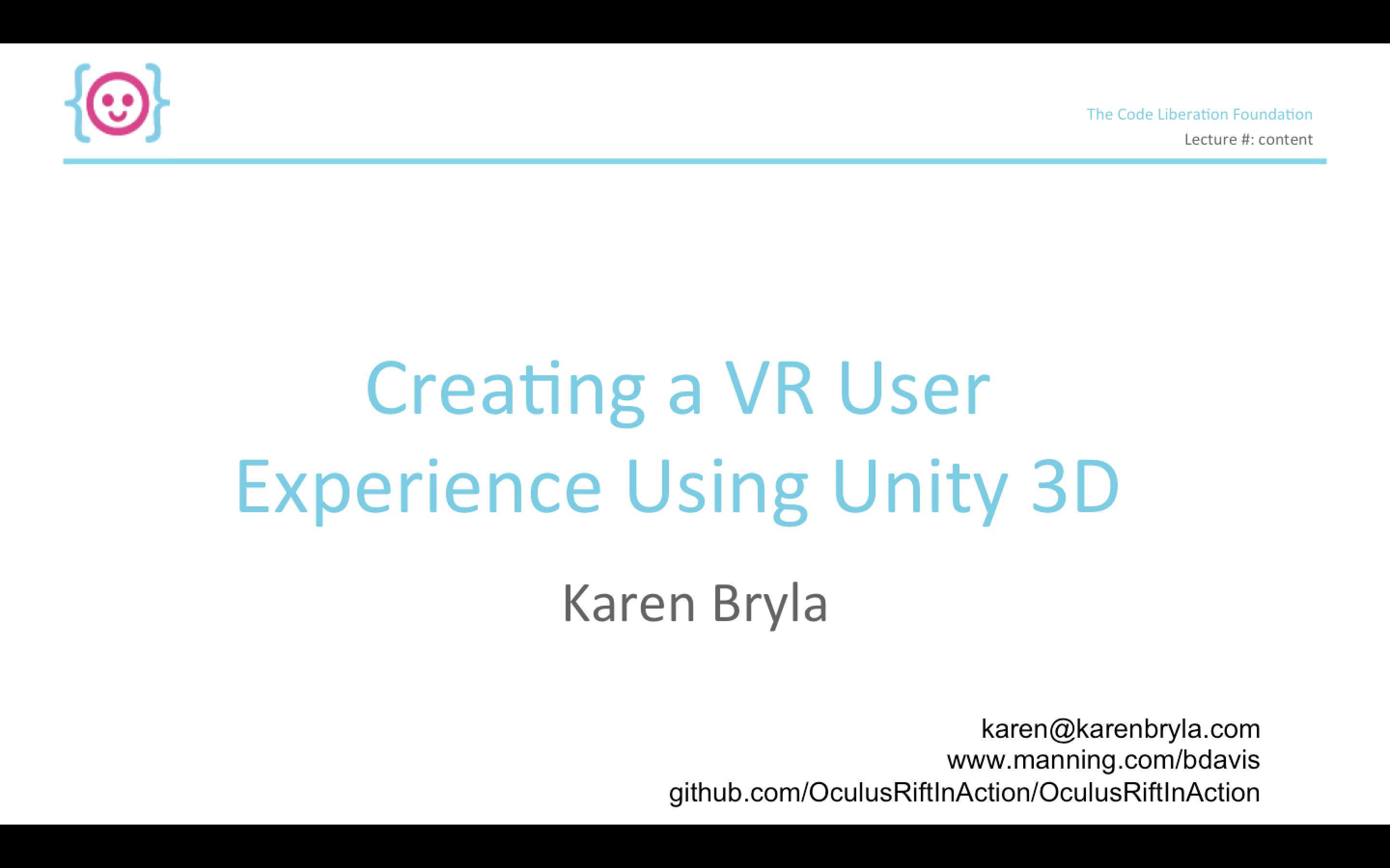 Code Liberation Foundation: Unity-3D UI with Oculus Rift